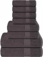 Design 8-tlg. Handtuch-Set Anthrazit 360 g/m² 100% Baumwolle, Handtücher Neu
