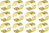 Stück Servietten Halter Banquet Serviettenring Dinner Hochzeits Weihnachten Dekoration Tischdeko Golden 12