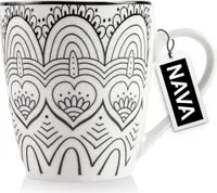 NAVA Porzellanbecher Becher Kaffeebecher Teebecher Tasse aus Porzellan MAYA 370 ml