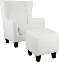 Spicy | Sessel + Hocker aus Stoff Off White
