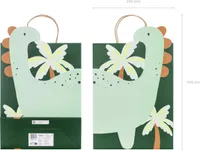 Geschenktüte Dinosaurier mit Henkel 24x37x10cm Grün