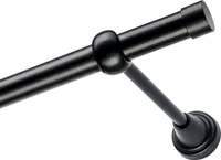 Voppi Gardinenstange Moderi 1-läufig 220 cm 19 mm schwarz, moderne Vorhangstange, einfache Wandmontage