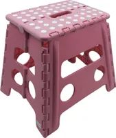 Relaxdays Klapphocker L bis 120kg Hocker Sitzhocker Fußhocker Schemel Tritt pink