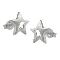 Rosé-Silber Gold Kupfer SHEGRACE Stern-Ohrringe für Frauen mit Stern-Anhänger Ohrringe 21,7 mm Muttertagsgeschenk für Frau, Freundin, Mutter, Mädchen, Kinder
