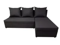 GINO-Ecksofa mit Schlaffunktion und Bettkasten in schwarz  sawana 14