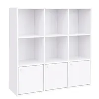 Regał na książki nowoczesny skandynawski 9 półek biały 97,5x97,5x29 cm