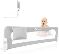 Lionelo Eva mit Tasche Bettgitter Bettschutzgitter Kinderbettgitter Babybettgitter Melange Grau
