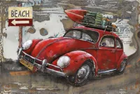 3D Metallbild Auto mit Gepäck