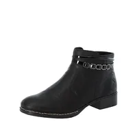 Rieker Damen Stiefeletten Blockabsatz 53478, Größe:37 EU, Farbe:Schwarz
