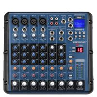 Audio-DJ-Mixer, 6/8 Kanäle, Bluetooth USB-Wiedergabe, 8 Kanal EU -Stecker