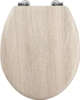 MSV WC Sitz Toilettendeckel MDF Holzkern "Parkett" Scharniere aus Edelstahl - hochwertige und stabile Qualität