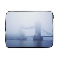 MuchoWow® Laptop Hülle 15 Zoll Die nebelverhangene Tower Bridge in London Laptoptasche - Laptoptasche - Sleeve - Rundum-Schutz