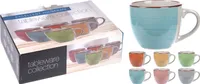 EXCELLENT HOUSEWARE kubki ceramiczne do kawy kubki ESPRESSO kolorowe 6x90 ml