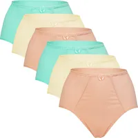 Celodoro Damen Taillenslip (6er Pack) Baumwoll-Slips Maxi Slips - Pastell Mix 48-50