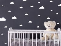 dekodino® Wandtattoo Kinderzimmer Wolken in weiß Deko Set 25 Stück