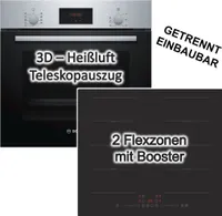 BOSCH Backofen Teleskopauszug + PKM Flex-Induktionskochfeld autark 60cm