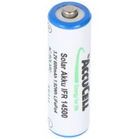 3,2 V solárna batéria Lithium IFR 14500 AA 600 mAh LiFePo4 batéria s nechránenou hlavou 14,2 x 50,6 mm