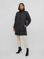 VILA Lange Puffer Jacke Warmer Stepp Wintermantel ohne Kapuze Blouson VIADAYA Größe: 44