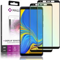 NALIA 2-Pack Display-Schutzglas kompatibel mit Samsung Galaxy A8 (2018), Handy Bildschirm Glas Abdeckung, Dünne Schutz-Folie, Smart-Phone TPU Screen Protector - Kristall-Klar Transparent (schwarz)