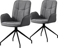 2er Set Esszimmerstühle BARTO mit Kreuzgestell in schwarz