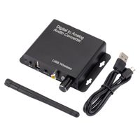 YQ-821 Bluetooth 5.0 Digital-Analog-Audiokonverter, unterstützt 3,5 mm Glasfaser/Koaxial/Bluetooth/U-Disk-Eingang, RCA, linke und rechte Kanäle/3,5 mm AUX-Ausgang, Schwarz