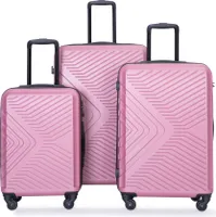 Travelhouse Trolleyset Bali, 4 Rollen, (Komplett Set, 3 tlg., 3-er Koffer Set), Inneinader stapelbar. Standfüße mit Hängefunktion M&L Pink