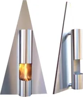 Ethanol und Gel Kamin - Modell Pyramide Edelstahl