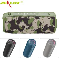 ZEALOT S49PRO tragbarer Bluetooth-Lautsprecher, BT5.2 | RGB-Lichteffekt | 20 W Leistung | IPX6 wasserdicht, unterstützt Aux, FM, TF-Karte, USB, BT-Verbindung, Camouflage