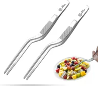 SMI 2 Stück Off Set Pinzette Küchenpinzette Set 16 cm Kochpinzette Essenszange Küchenzangen Edelstahl Servierpinzette