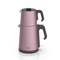 Arzum  Cay Sefasi Teemaschinen, Elektrischer Türkischer Teekocher, 1650W Leistung, 1,2L Teekanne, 1,8L Wasserkocher, Edelstahl, Warmhaltefunktion