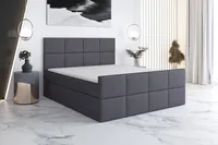 Boxspringbett CAPRIO 160x200 mit 2 Bettkästen, Bonell-Matratze und Topper. Farbe: Grau