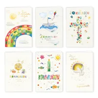 PremiumLine Glückwunschkarten zur Kommunion 6 Karten Set inkl. Umschlag Kommunionskarten 11,5 x 17,5 cm gedruckt auf umweltfreundlichem Naturkarton