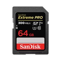 SanDisk Extreme PRO® SDXC™-UHS-II-Speicherkarte, V90 - 64 GB, 300 MB/s, 260 MB/s
