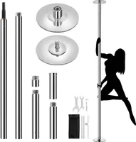 Tanzstange 45 Mm, Pole Dance Stange 225 Bis 274,5 Cm Höhenverstellbar, Tanzstange Statisch Oder  – Silbern