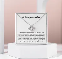 Schwiegertochter - Halskette und Anhänger plattiert mit 14 Karat Weißgold mit Zirkonia-Kristallen Geschenk - KALI