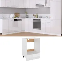 vidaXL Herdumbauschrank Hochglanz-Weiß 60x46x81,5 cm Holzwerkstoff