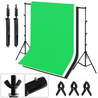 NAIZY Professionelles Fotostudio Set 1.8 x 2.8M mit Tragtasche und Stativ, 3 x Vliesstoff Hintergrundstoffe (Weiß Schwarz Grün), Fotoausrüstung für Green Screen Portrait und Videoaufnahme
