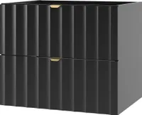 Megstyl Waschbeckenunterschrank 60cm Schwarz Matt MDF mit Softclose