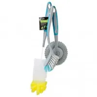 Sustania Bürste, Spülbürste 3er Set - Flaschen-, Topf- und Spülbürste