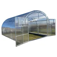 Garten Dream Polycarbonat-Gewächshaus "Oasis" 4x8m aus Stahl, mit 10mm Polycarbonat Mit Großen Doppeltüren auf jeder Seite