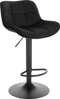 EUGAD 1 x Barhockr, höhenverstellbar, drehbar, Polsterhocker, Samt, Schwarz