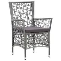 vidaXL 7-tlg. Garten-Essgruppe Poly Rattan Grau