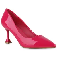 VAN HILL Damen Spitze Pumps Stiletto Party Absatz-Schuhe 839442, Farbe: Fuchsia, Größe: 37