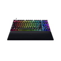 Razer Huntsman V2 Tenkeyless, optische Gaming-Tastatur, RGB-LED-Licht, US, schwarz, kabelgebunden, linearer roter Schalter