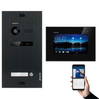 BALTER EVO Video Türsprechanlage Schwarz Set 2-Draht BUS 7" LCD-WiFi-Monitor für 1 Familienhaus