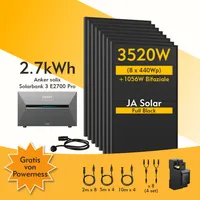 Balkonkraftwerk mit Speicher Set, Anker SOLIX Solarbank 3 E2700 Pro 2688Wh Speicher mit 3520W Jasolar Bifaziale Solarmodule für Balkonkraftwerk