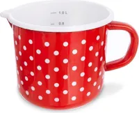 Orion Emaille-Becher retro emailliert 1,2l ROT MIT WEISSEN PUNKTEN