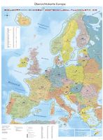 GeoMetro Europakarte, Übersichtskarte (politisch) von Europa, Poster mit Laminierung, 89,5 cm X 122,5 cm, beschreibbar, mit Bundesländer