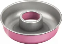 Zenker creative studio Kranzform, runde Backform, Brotbackform mit Antihaftbeschichtung, Kuchenform: Ø280mmx80mm, kreatives Backen (Farbe: rosa, silber)