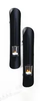 2er Set Wandkerzenhalter Kerzenhalter Schwarz Wanddekoration